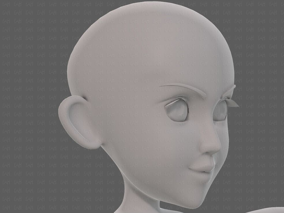 Base mesh girl characterV14 Low-poly 3D model_37