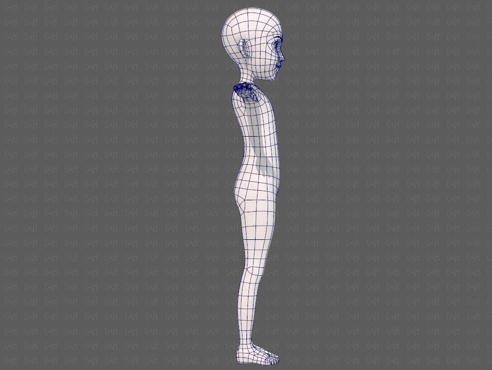 Base mesh girl characterV14 Low-poly 3D model_11