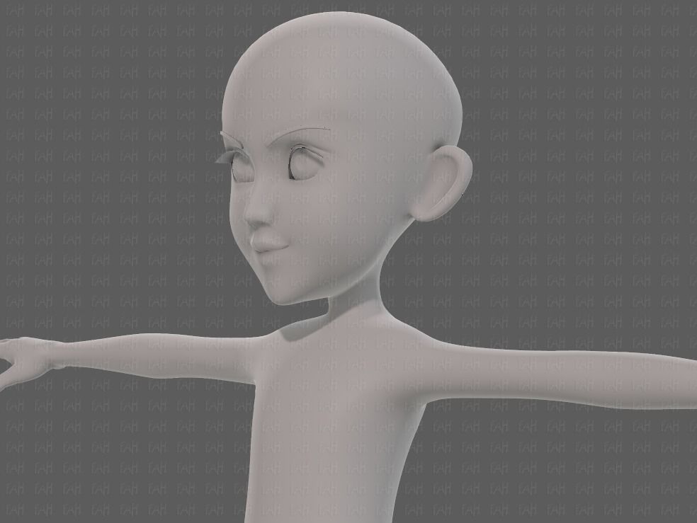 Base mesh girl characterV14 Low-poly 3D model_24