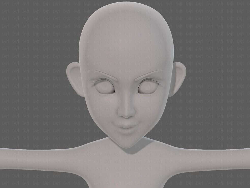 Base mesh girl characterV14 Low-poly 3D model_41