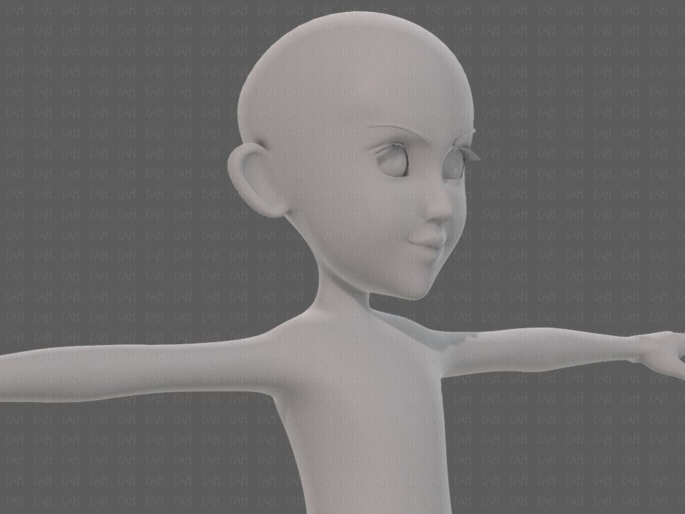 Base mesh girl characterV14 Low-poly 3D model_18