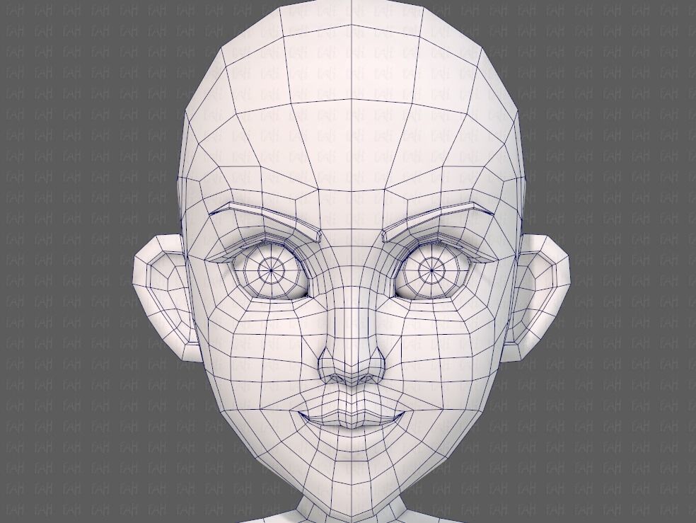 Base mesh girl characterV14 Low-poly 3D model_36