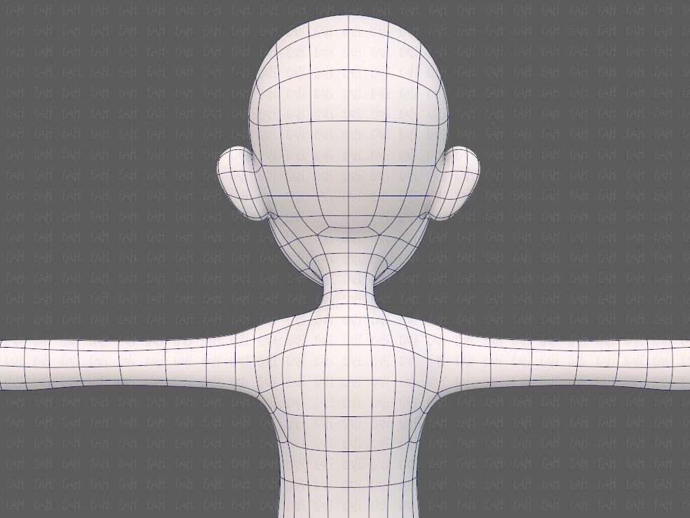 Base mesh girl characterV14 Low-poly 3D model_29