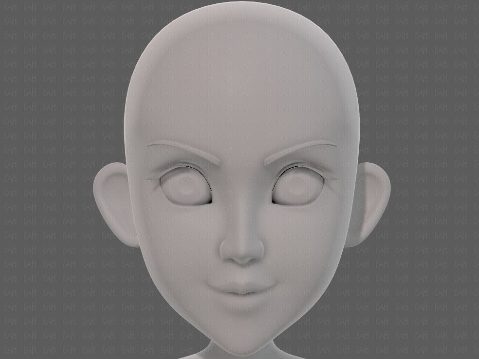 Base mesh girl characterV14 Low-poly 3D model_33