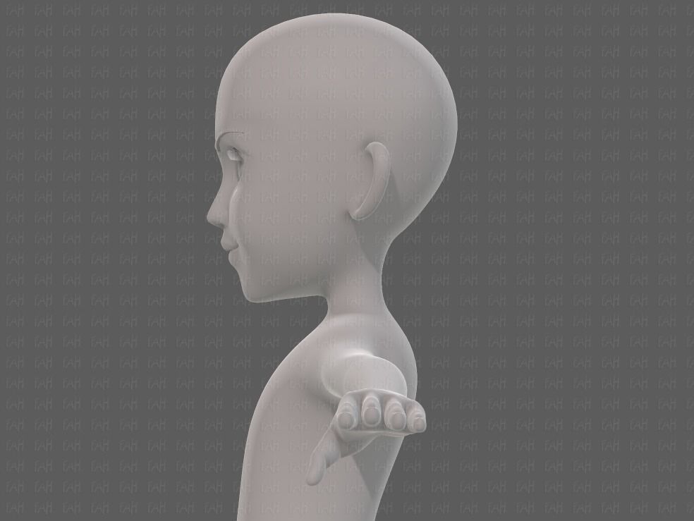 Base mesh girl characterV14 Low-poly 3D model_23