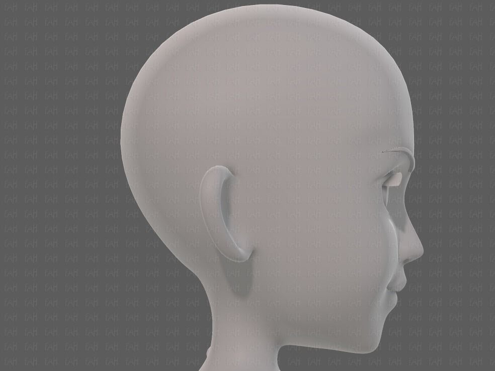 Base mesh girl characterV14 Low-poly 3D model_39