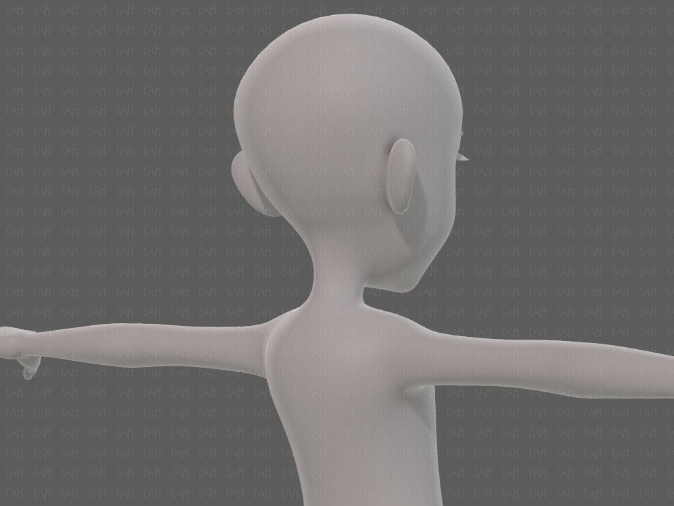 Base mesh girl characterV14 Low-poly 3D model_20