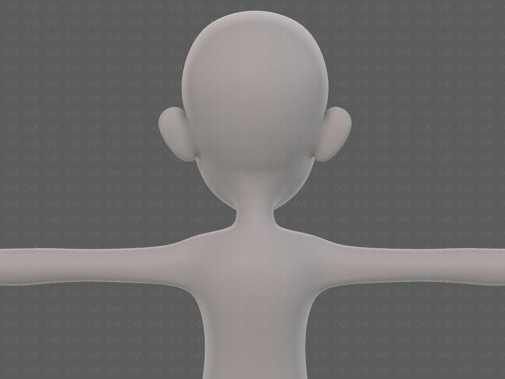 Base mesh girl characterV14 Low-poly 3D model_21