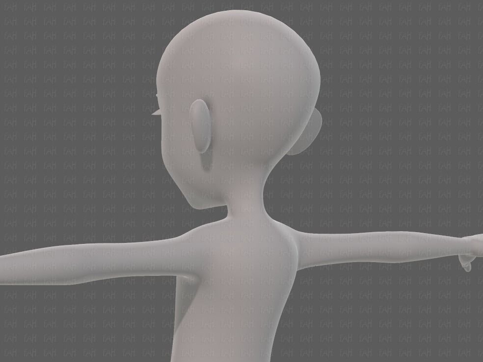 Base mesh girl characterV14 Low-poly 3D model_22