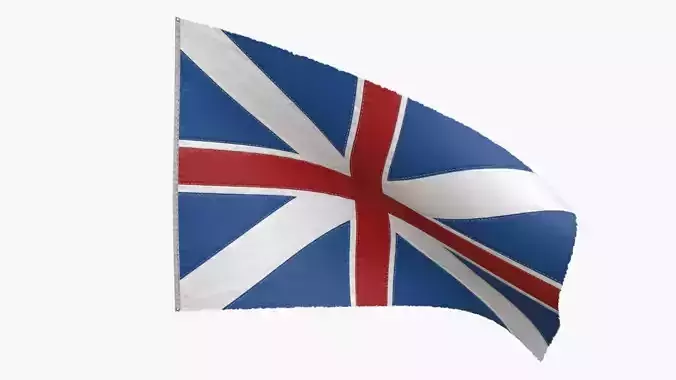 British Union Flag 1606-1801 Low-poly 3D model