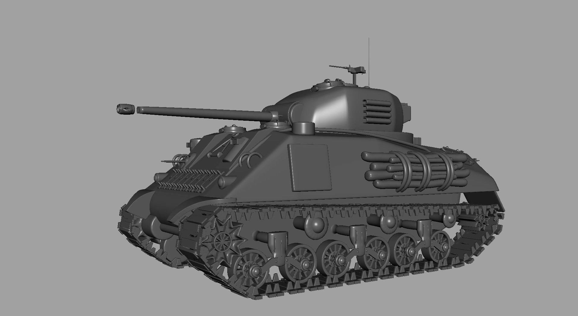 M4 Sherman Tank 3D model_2