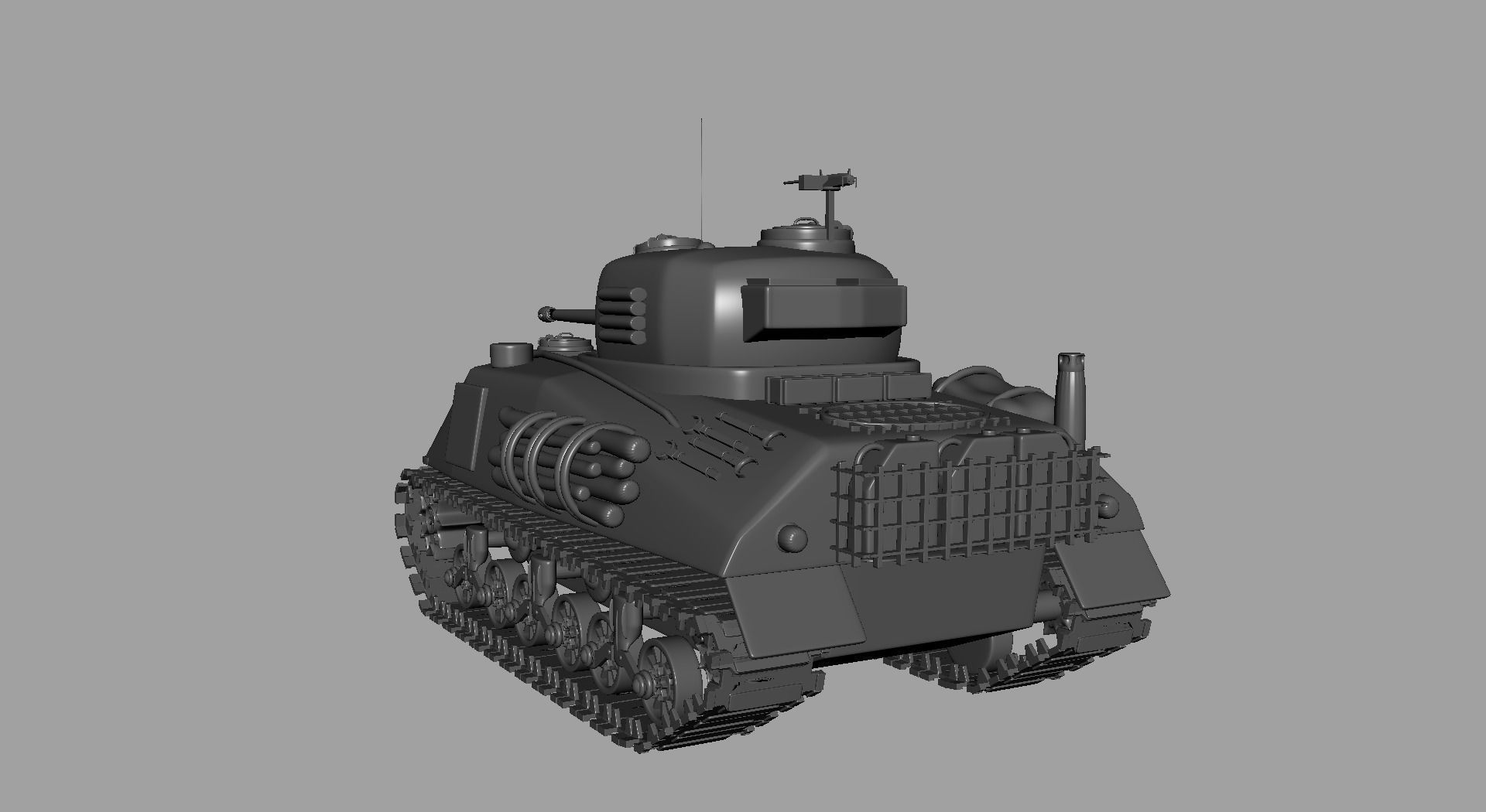 M4 Sherman Tank 3D model_3