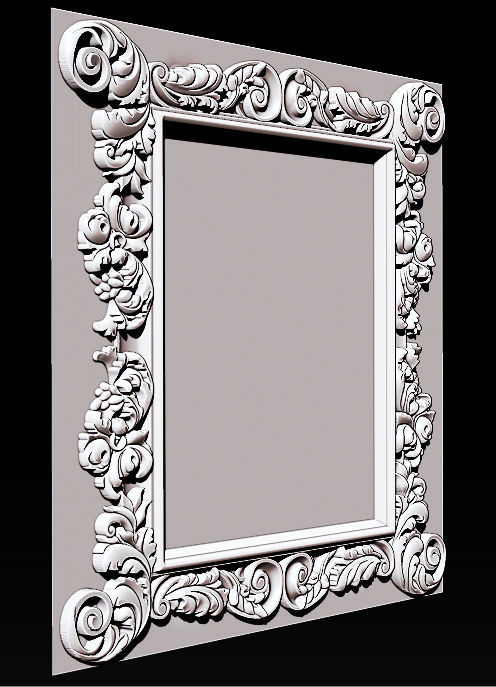 3D Frame - Wood Carving STL Model for CNC Router 3D print model_2