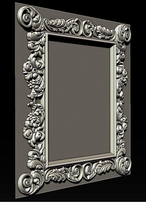 3D Frame - Wood Carving STL Model for CNC Router 3D print model_4