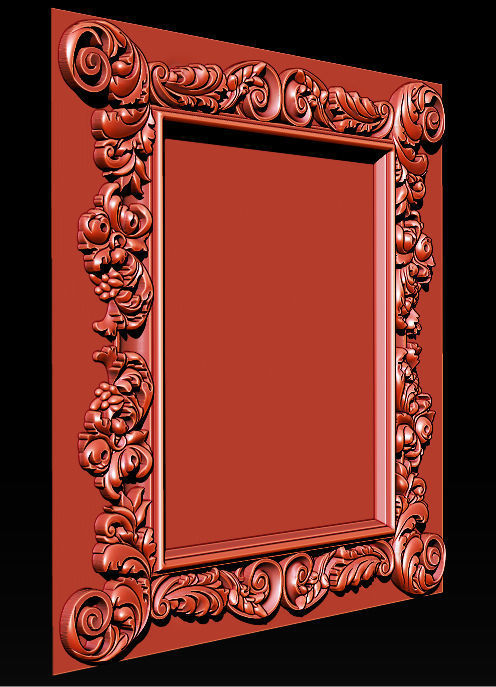 3D Frame - Wood Carving STL Model for CNC Router 3D print model_7
