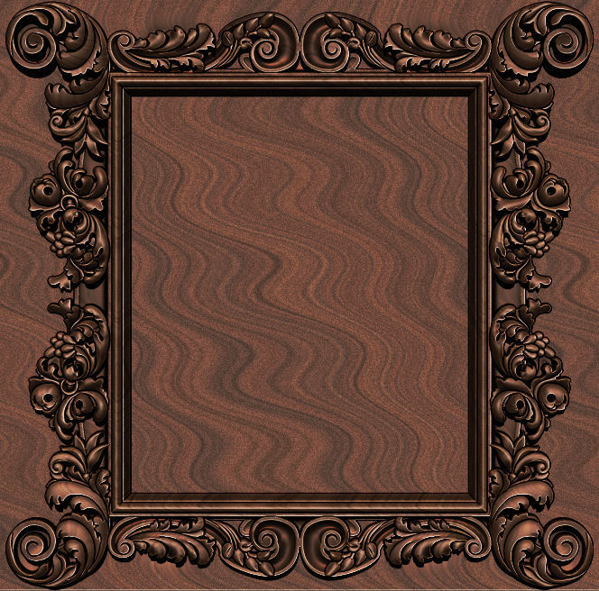 3D Frame - Wood Carving STL Model for CNC Router 3D print model_8