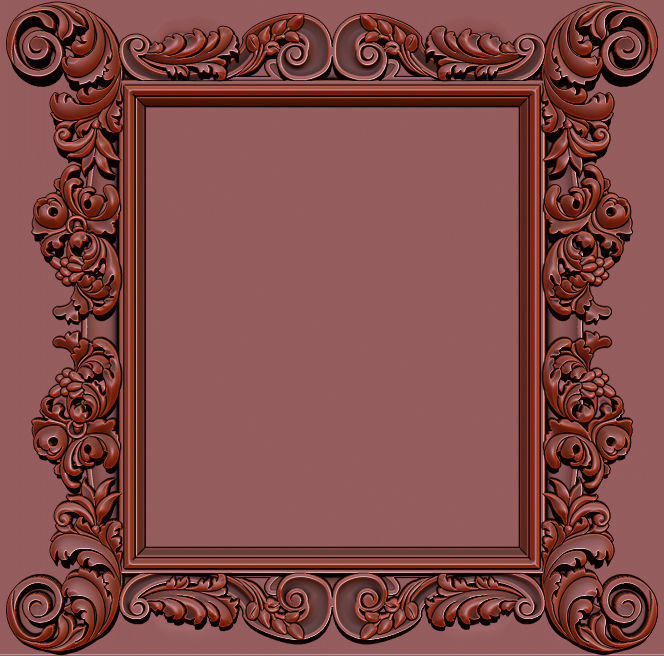 3D Frame - Wood Carving STL Model for CNC Router 3D print model_15