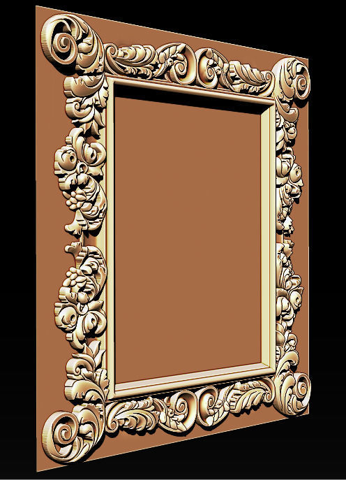 3D Frame - Wood Carving STL Model for CNC Router 3D print model_3