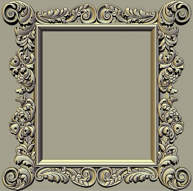 3D Frame - Wood Carving STL Model for CNC Router 3D print model_9