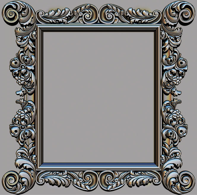 3D Frame - Wood Carving STL Model for CNC Router 3D print model_13