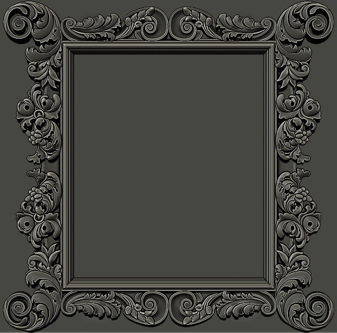 3D Frame - Wood Carving STL Model for CNC Router 3D print model_10