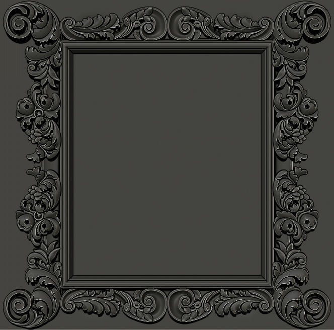 3D Frame - Wood Carving STL Model for CNC Router 3D print model_11