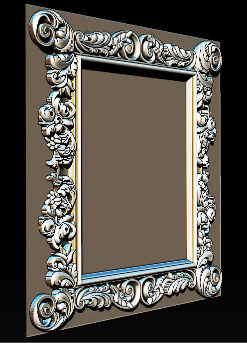 3D Frame - Wood Carving STL Model for CNC Router 3D print model_6