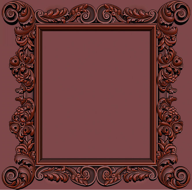 3D Frame - Wood Carving STL Model for CNC Router 3D print model_16