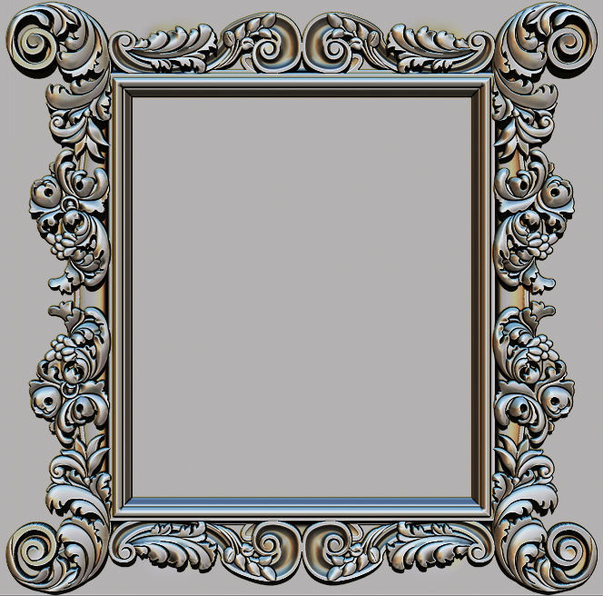 3D Frame - Wood Carving STL Model for CNC Router 3D print model_14