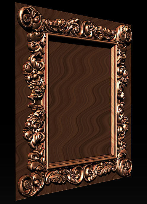 3D Frame - Wood Carving STL Model for CNC Router 3D print model_1