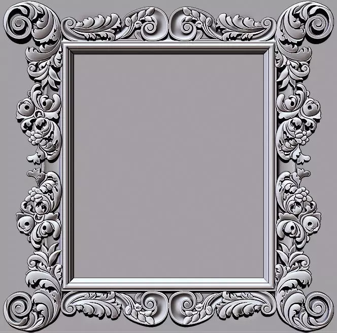 3D Frame - Wood Carving STL Model for CNC Router 3D print model_0