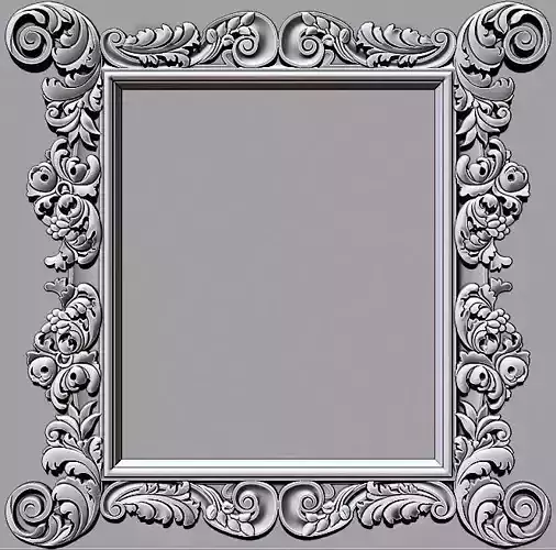 3D Frame - Wood Carving STL Model for CNC Router 3D print model