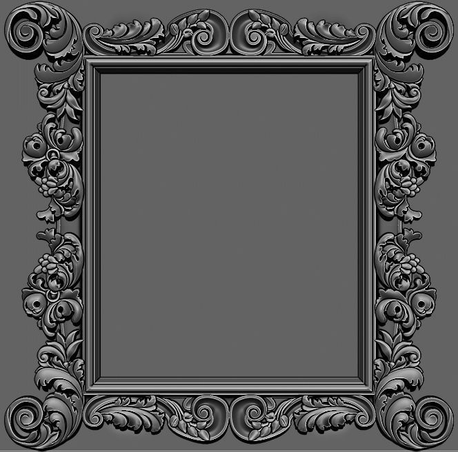 3D Frame - Wood Carving STL Model for CNC Router 3D print model_12