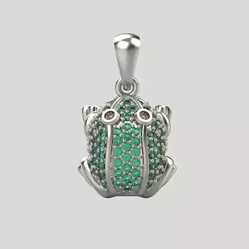 Women Pendant Frog with gems  3dm stl 3D print model
