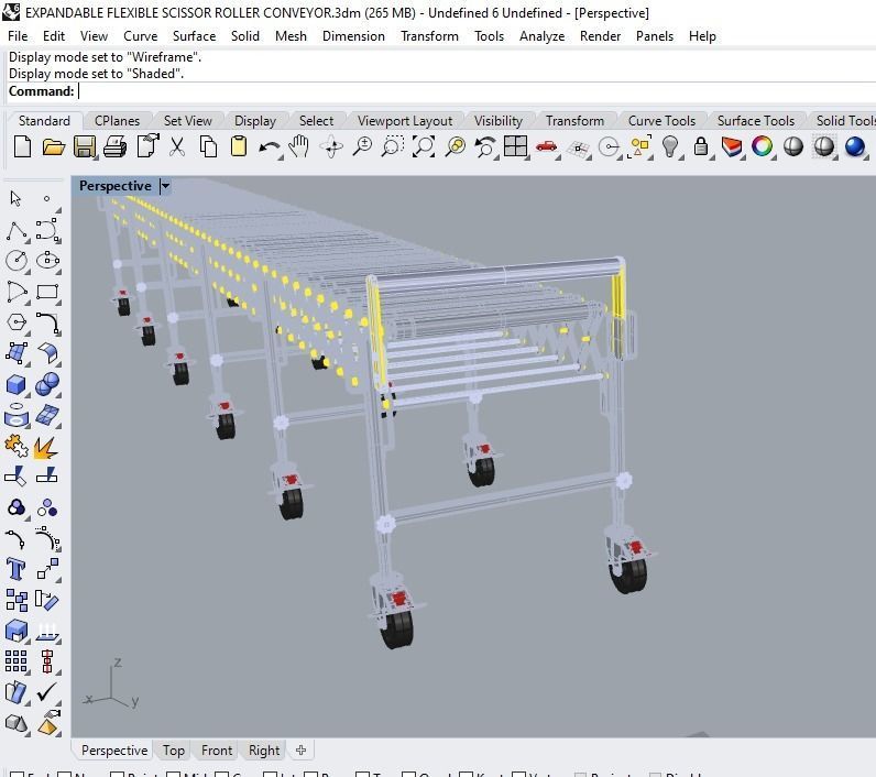 EXPANDABLE FLEXIBLE SCISSOR ROLLER CONVEYOR 3D model_15