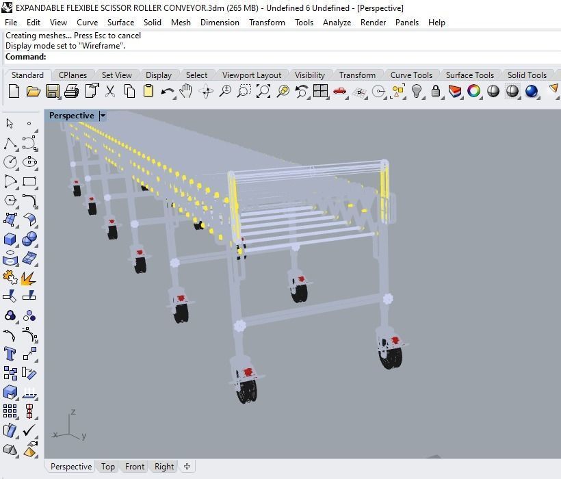 EXPANDABLE FLEXIBLE SCISSOR ROLLER CONVEYOR 3D model_14