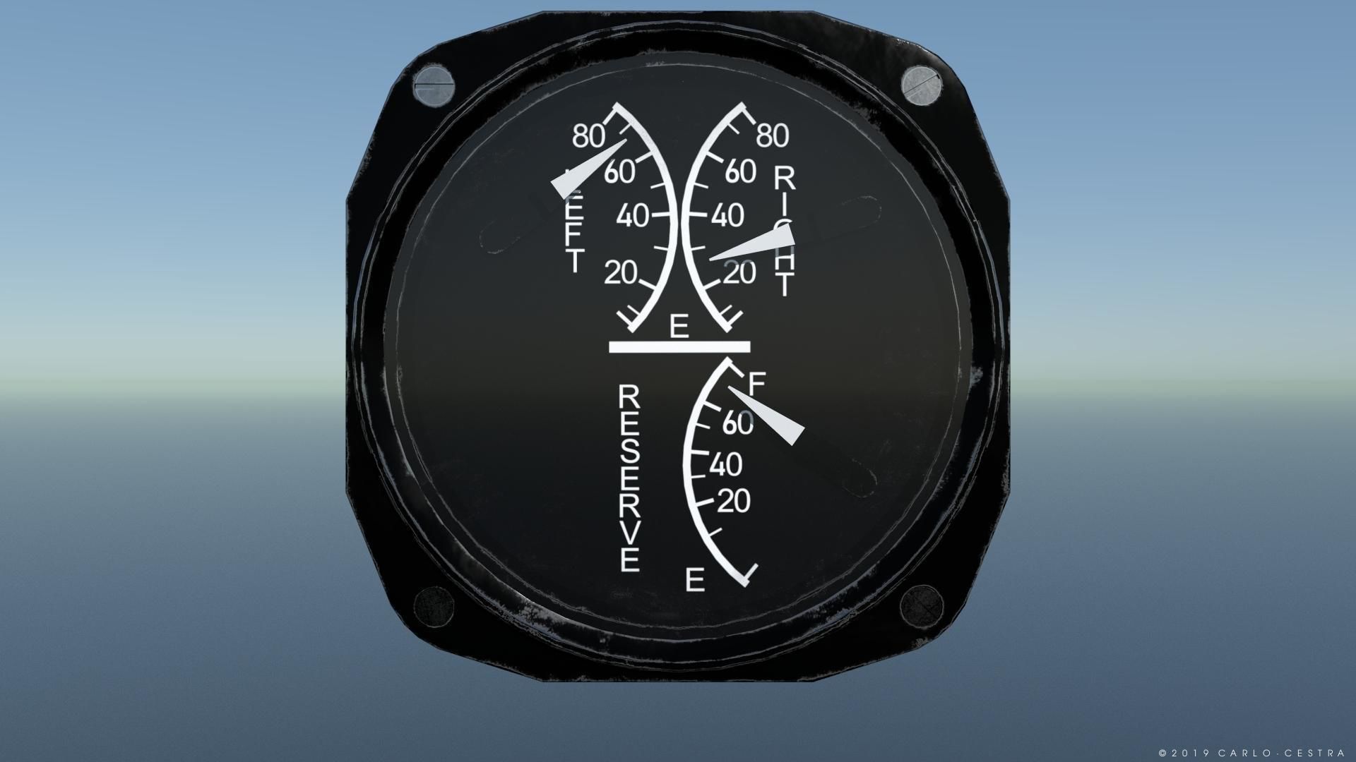 US FUEL QUANTITY GAUGE Low-poly 3D model_4