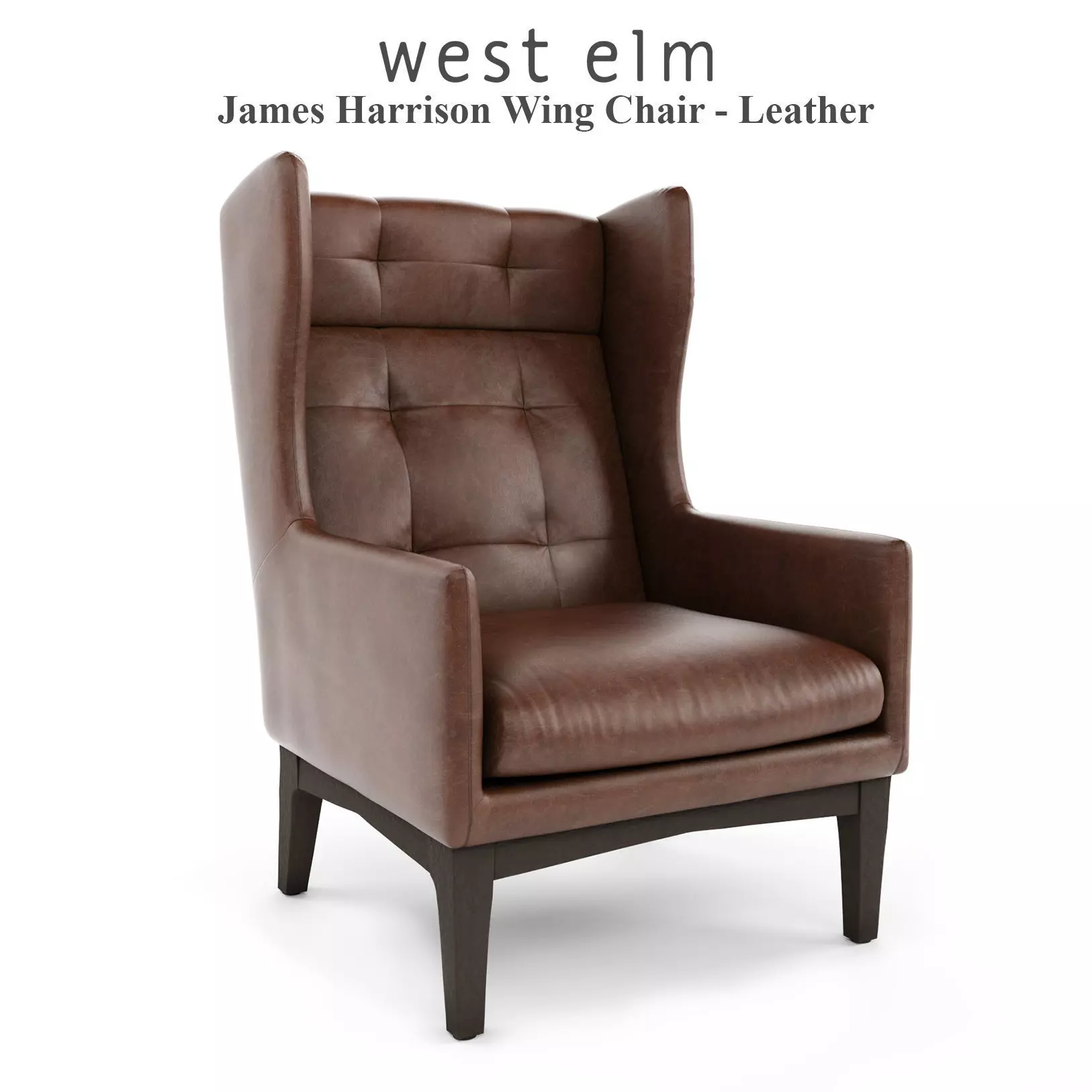 West Elm - James Harrison Wing Chair - Leather 3D model