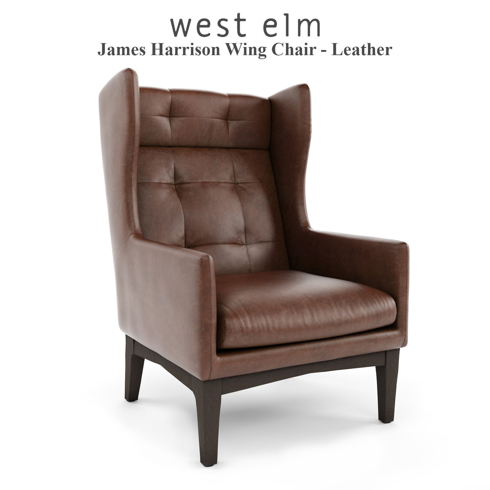 West Elm - James Harrison Wing Chair - Leather 3D model