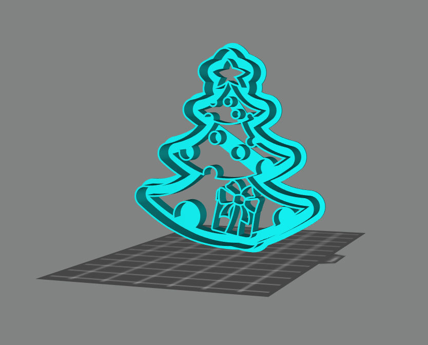 Christmas tree cookie cutter 3d print model 3D print model_9