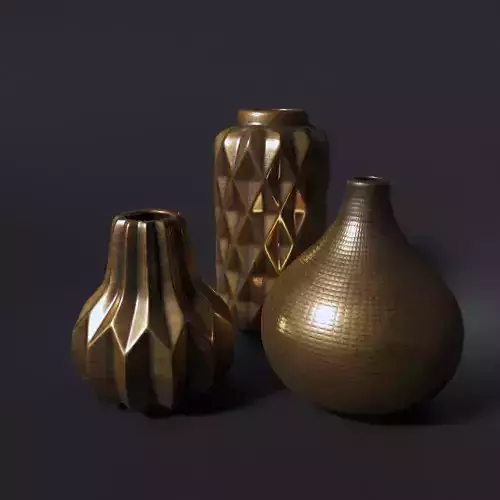 Vase Gold Ceramic DANTONE