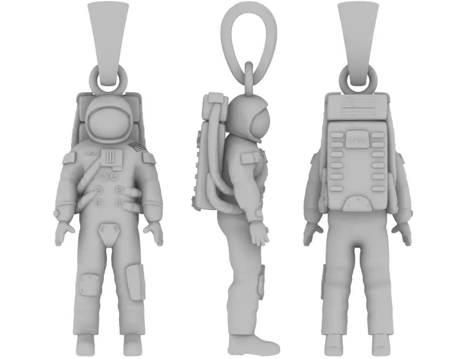 Astronaut pendant  3D print model_0
