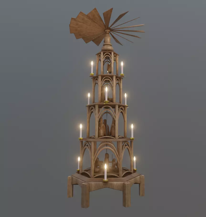 Christmas Pyramid Version 2 Low-poly 3D model_0