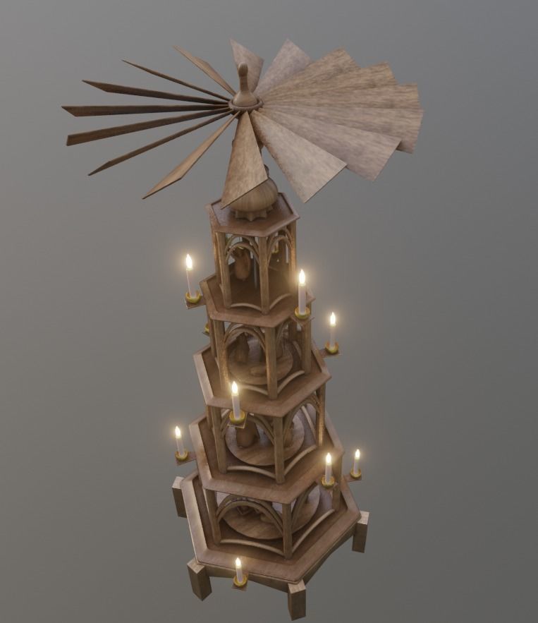 Christmas Pyramid Version 2 Low-poly 3D model_3