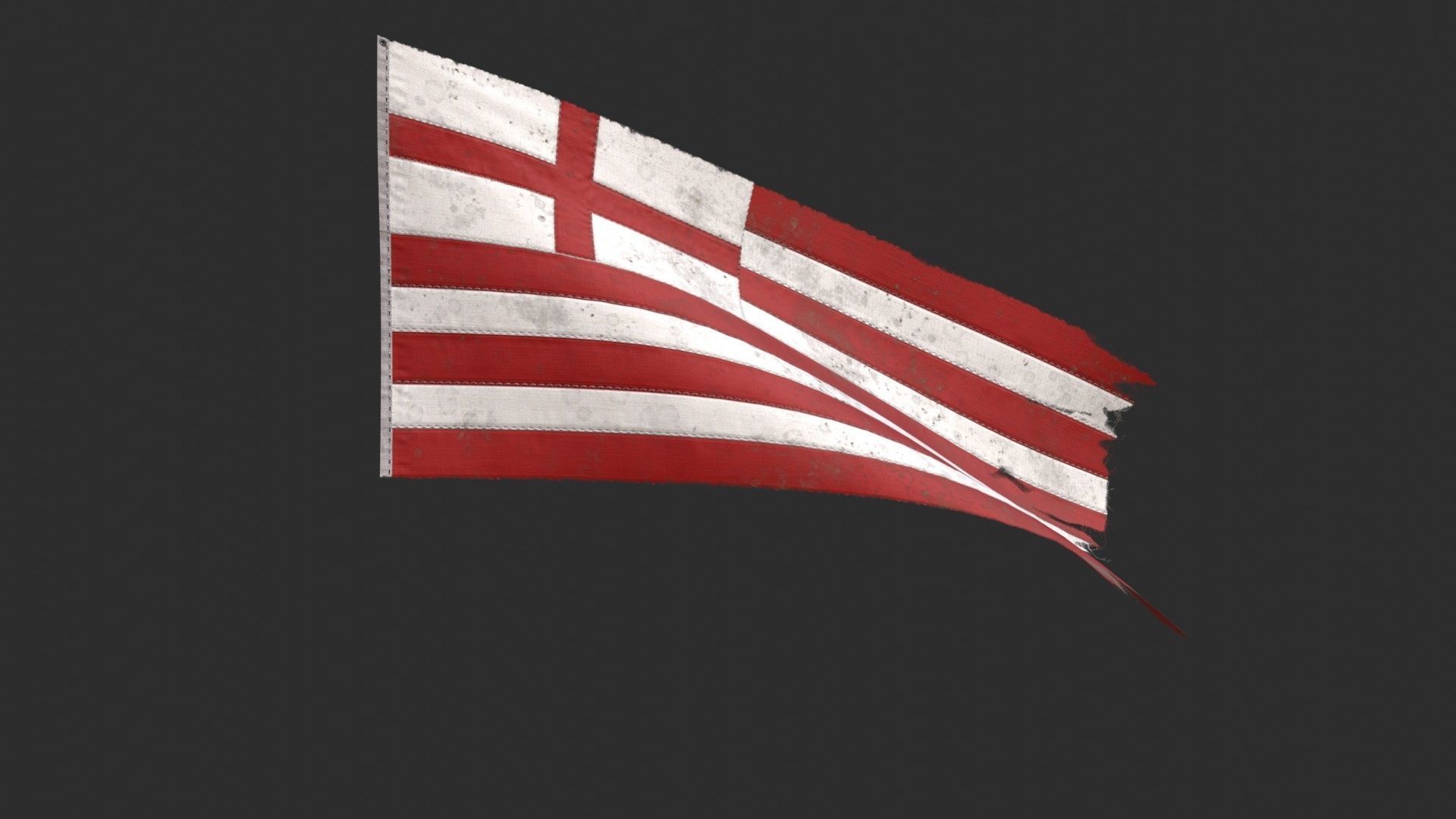 British East India Company Flag 1600-1707 Low-poly 3D model_6