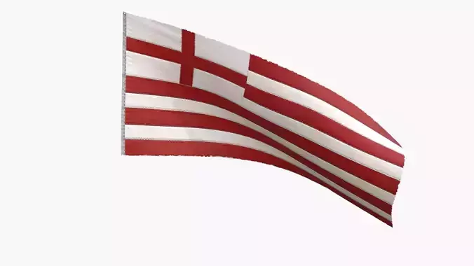 British East India Company Flag 1600-1707 Low-poly 3D model