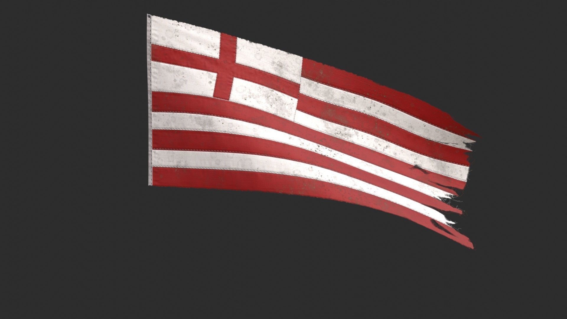 British East India Company Flag 1600-1707 Low-poly 3D model_8