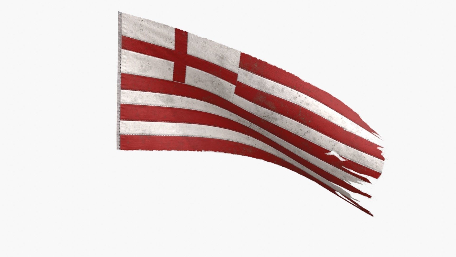 British East India Company Flag 1600-1707 Low-poly 3D model_3