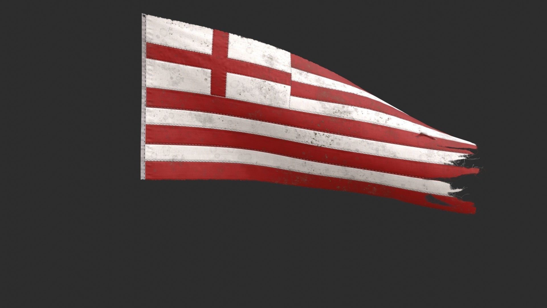 British East India Company Flag 1600-1707 Low-poly 3D model_7
