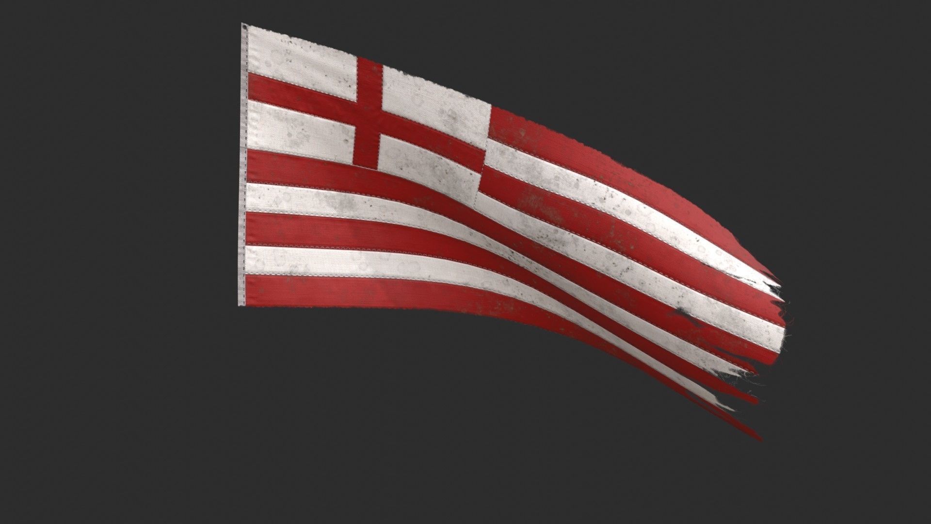 British East India Company Flag 1600-1707 Low-poly 3D model_5